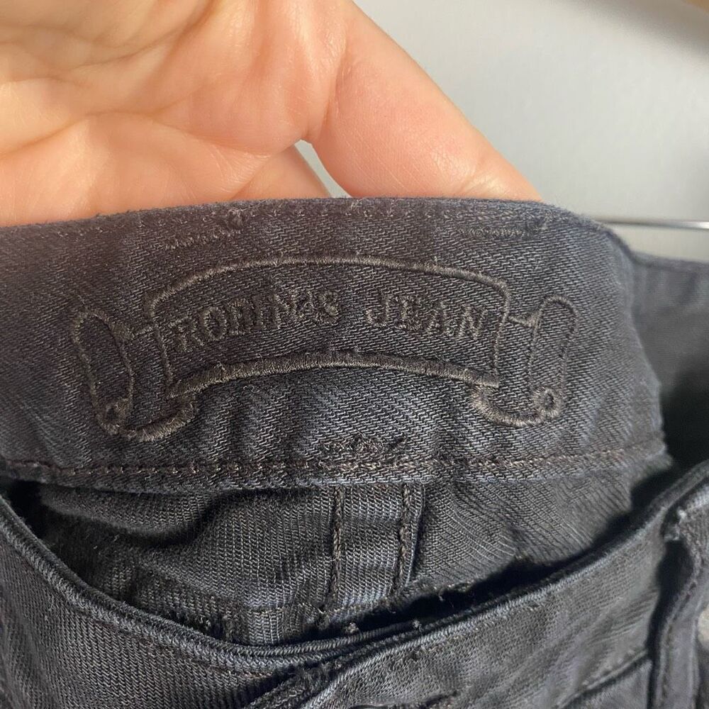 Robin’s Jean Mens Black Distressed Jeans w/ Studded Detail - Picture 9 of 16